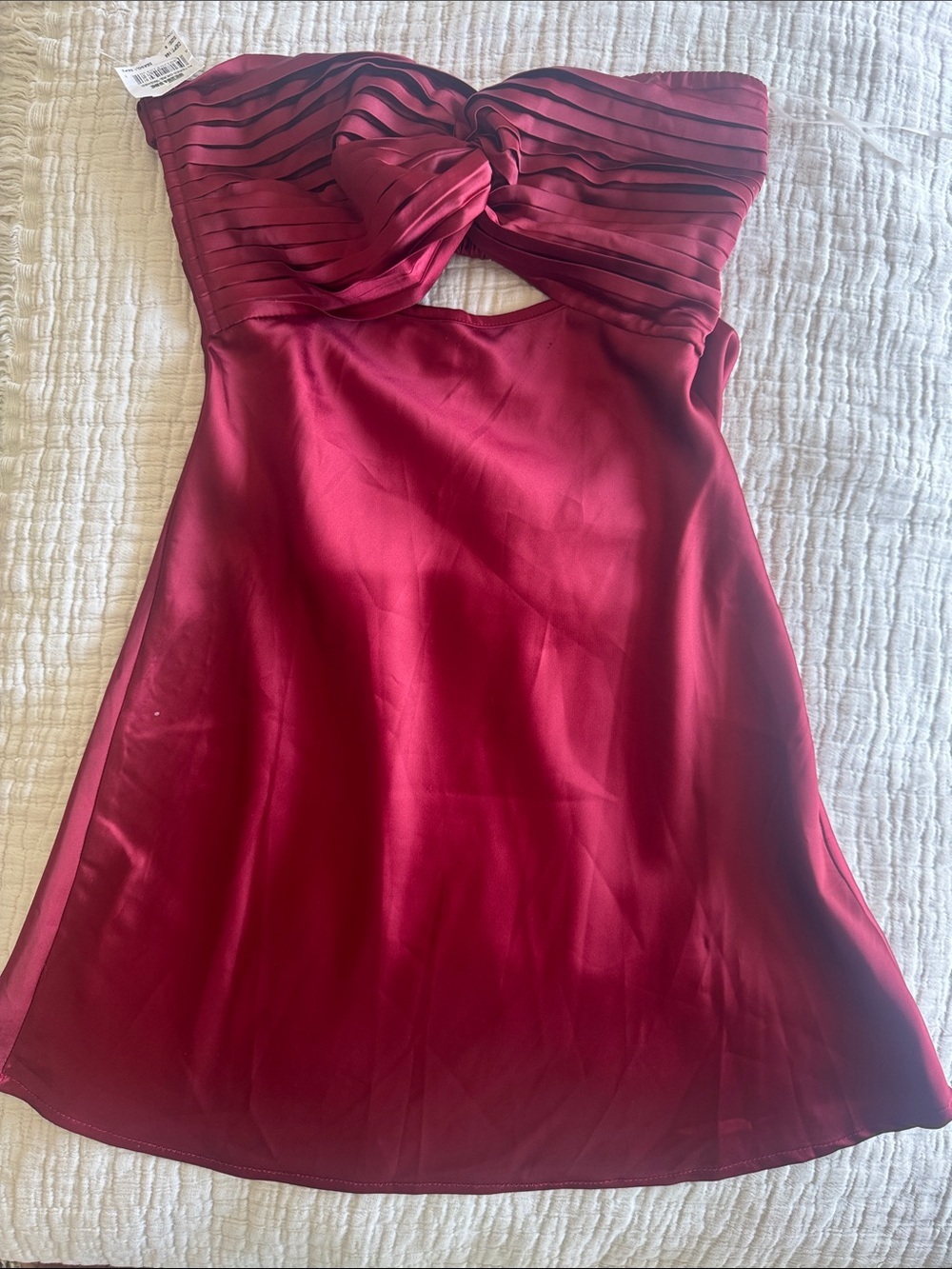 Princess Polly Satin Dress in Deep Red